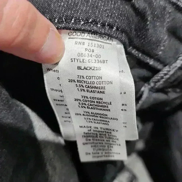 Good American Jeans Women's Distressed Skinny Black Size 2/26 - Picture 7 of 7